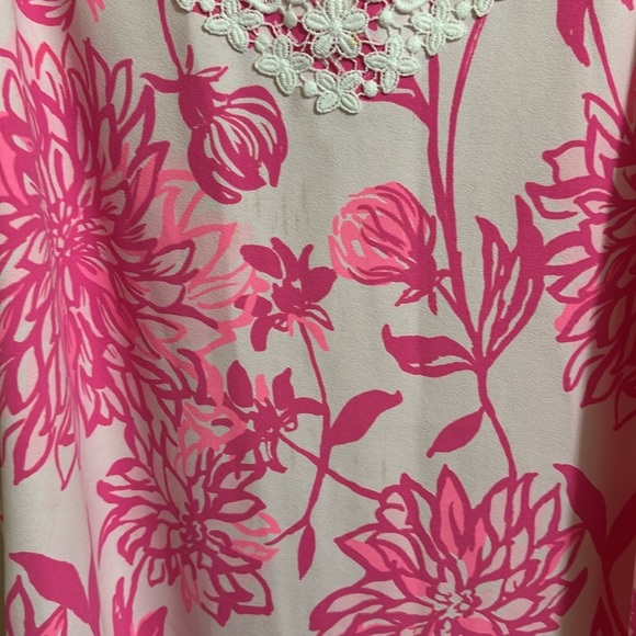 NWT Lilly Pulitzer Caliente Pink White Floral Nala Lace Trimmed Shift Dress 12 - Picture 5 of 9